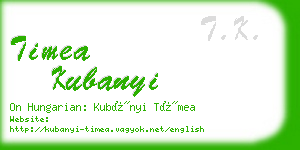 timea kubanyi business card